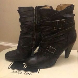 Frye Mikaela strappy heeled boots sz9